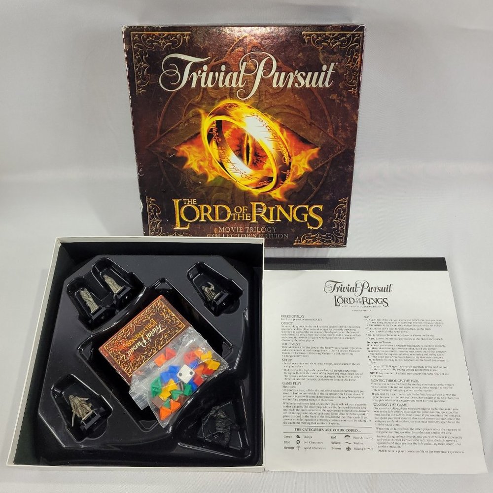Lord of the Rings Movie Trilogy Trivial Pursuit Vintage 2003 Game by Parker Bros